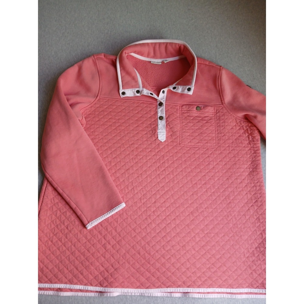 LL Bean Sweatshirt Womens 3x Quilted Mock Neck Pullover Sweater Pockets Outdoor